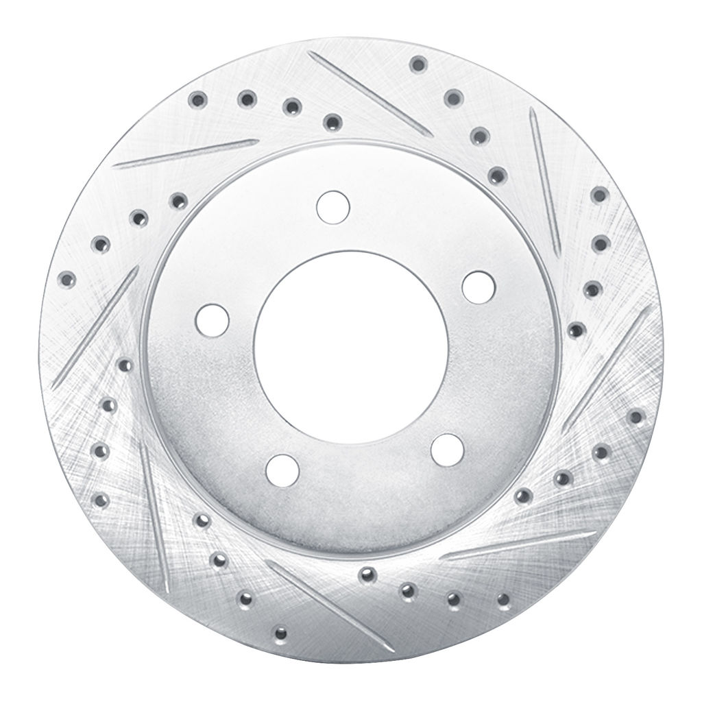 Dynamic Friction 631-54176R - Drilled and Slotted Silver Zinc Brake Rotor