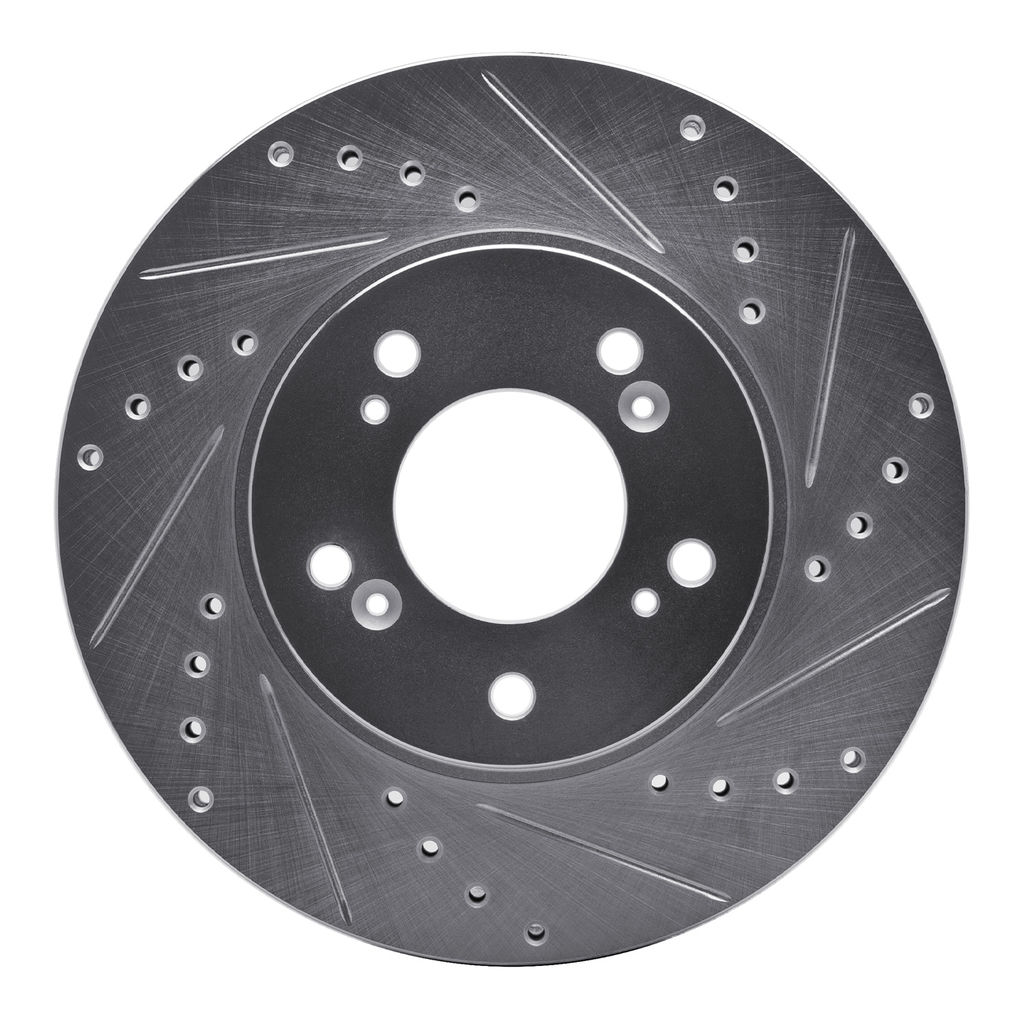 Dynamic Friction 631-59040R - Drilled and Slotted Silver Zinc Brake Rotor