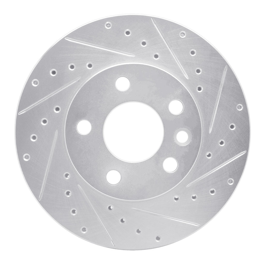 Dynamic Friction 631-74043R - Drilled and Slotted Silver Zinc Brake Rotor