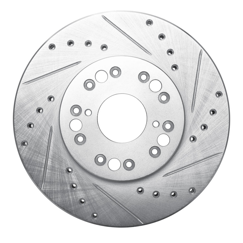 Dynamic Friction 631-75000R - Drilled and Slotted Silver Zinc Brake Rotor