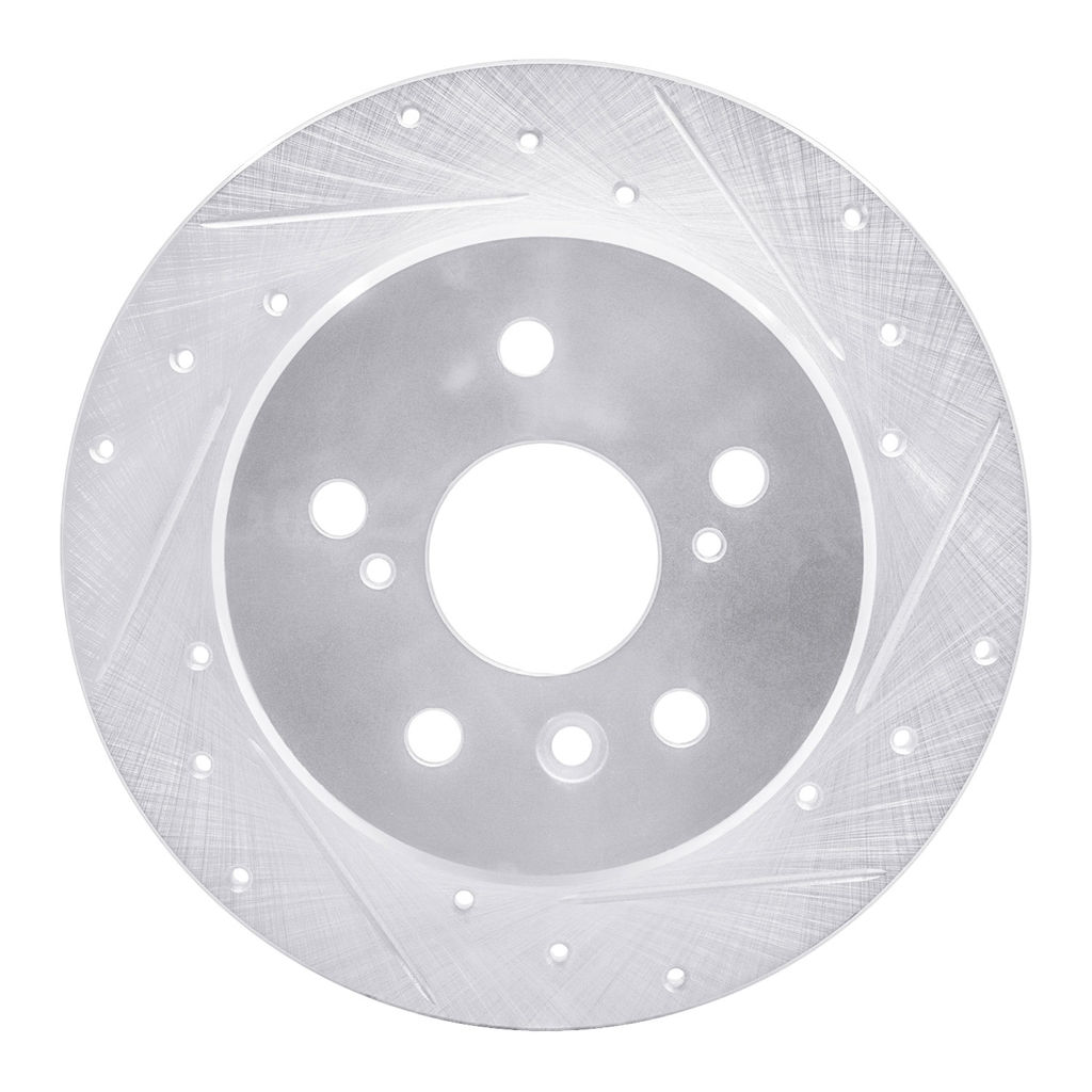 Dynamic Friction 631-76053R - Drilled and Slotted Silver Zinc Brake Rotor