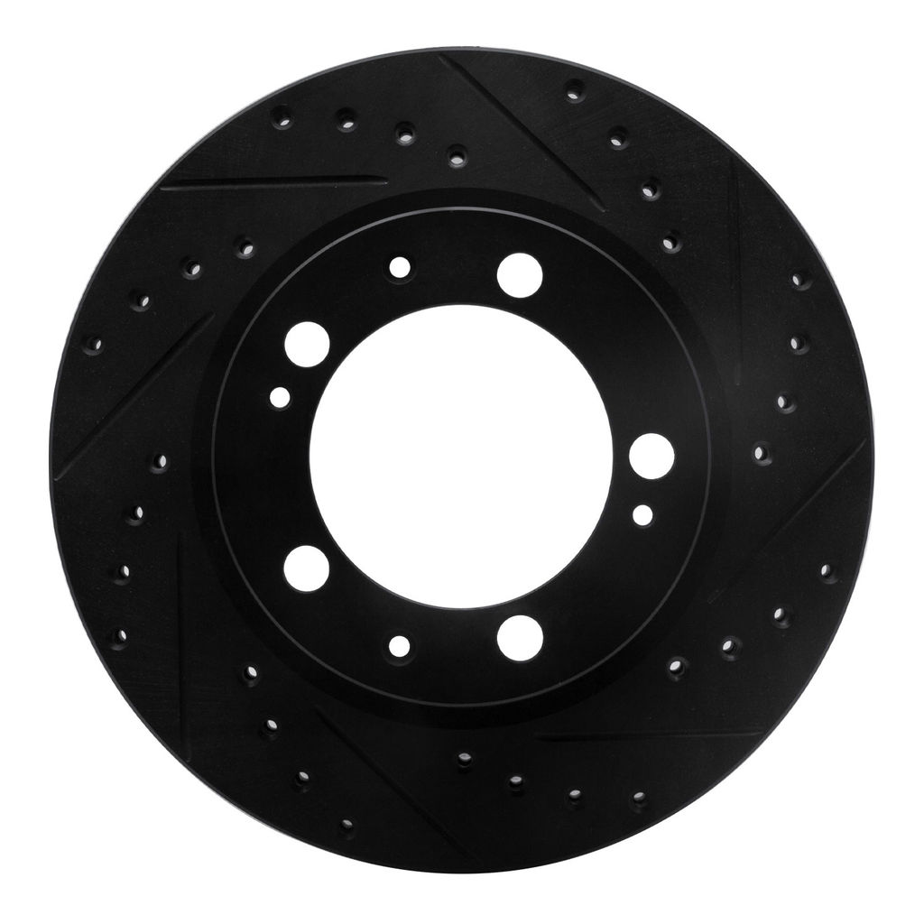 Dynamic Friction 633-02023R - Drilled and Slotted Black Zinc Brake Rotor