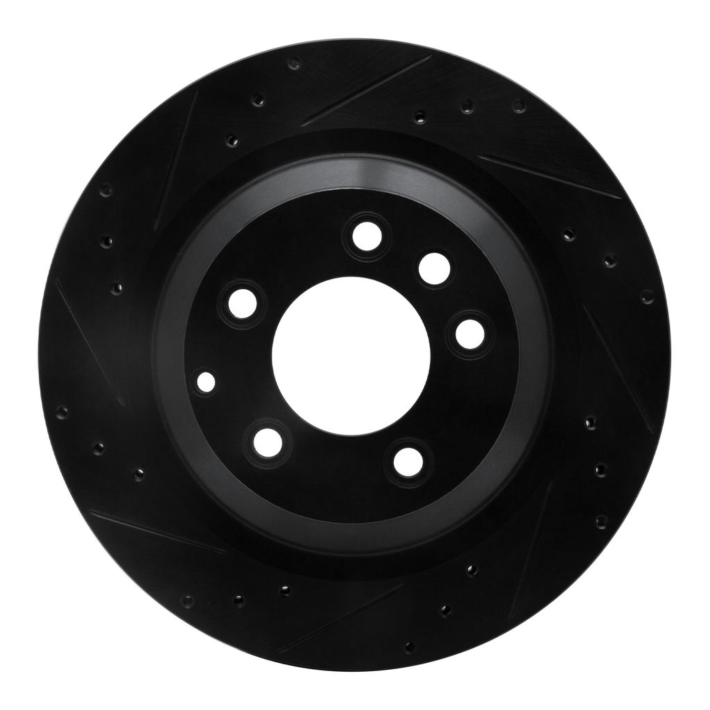 Dynamic Friction 633-02089L - Drilled and Slotted Black Zinc Brake Rotor