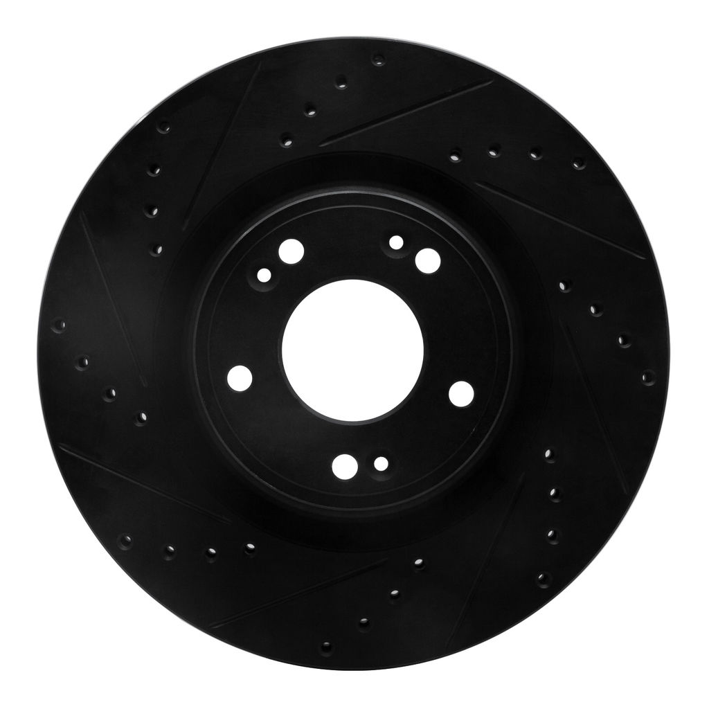 Dynamic Friction 633-03030L - Drilled and Slotted Black Zinc Brake Rotor
