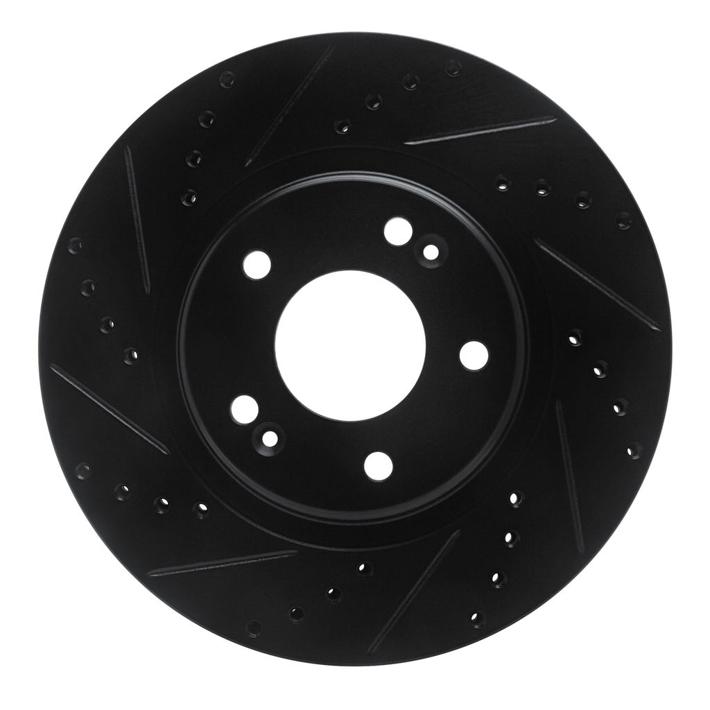 Dynamic Friction 633-03054L - Drilled and Slotted Black Zinc Brake Rotor