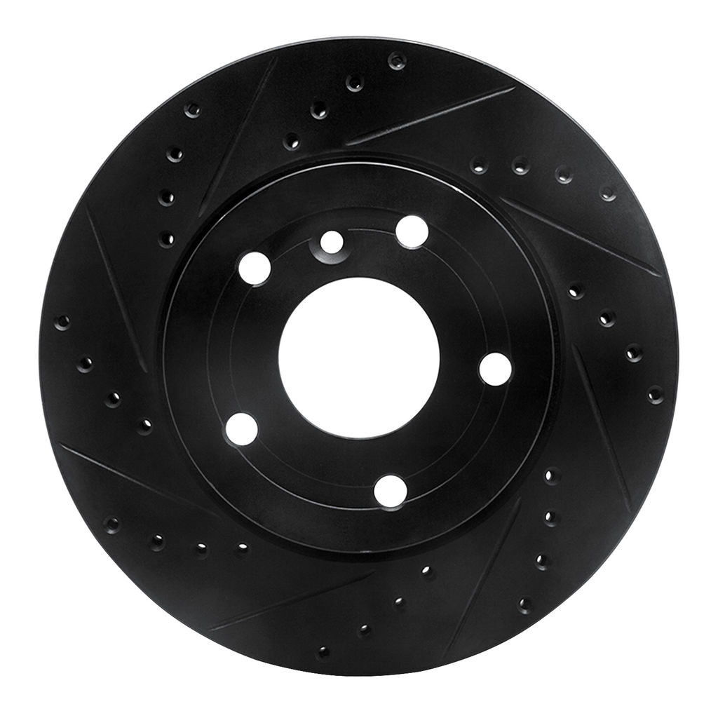 Dynamic Friction 633-11003L - Drilled and Slotted Black Zinc Brake Rotor