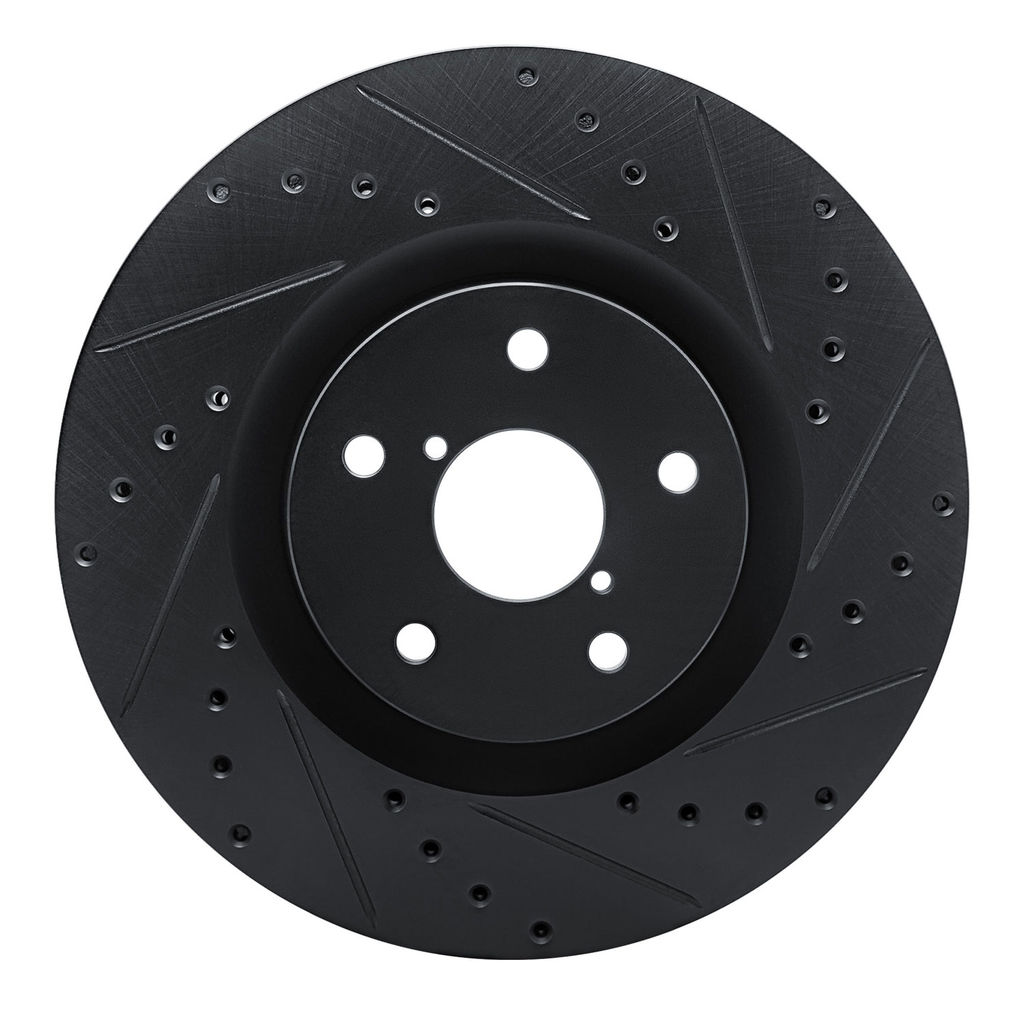 Dynamic Friction 633-13043R - Drilled and Slotted Black Zinc Brake Rotor
