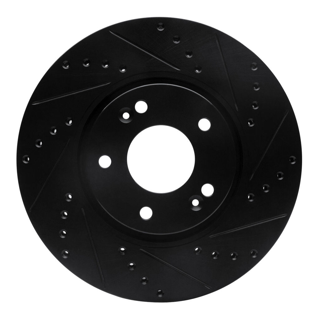 Dynamic Friction 633-21032R - Drilled and Slotted Black Zinc Brake Rotor