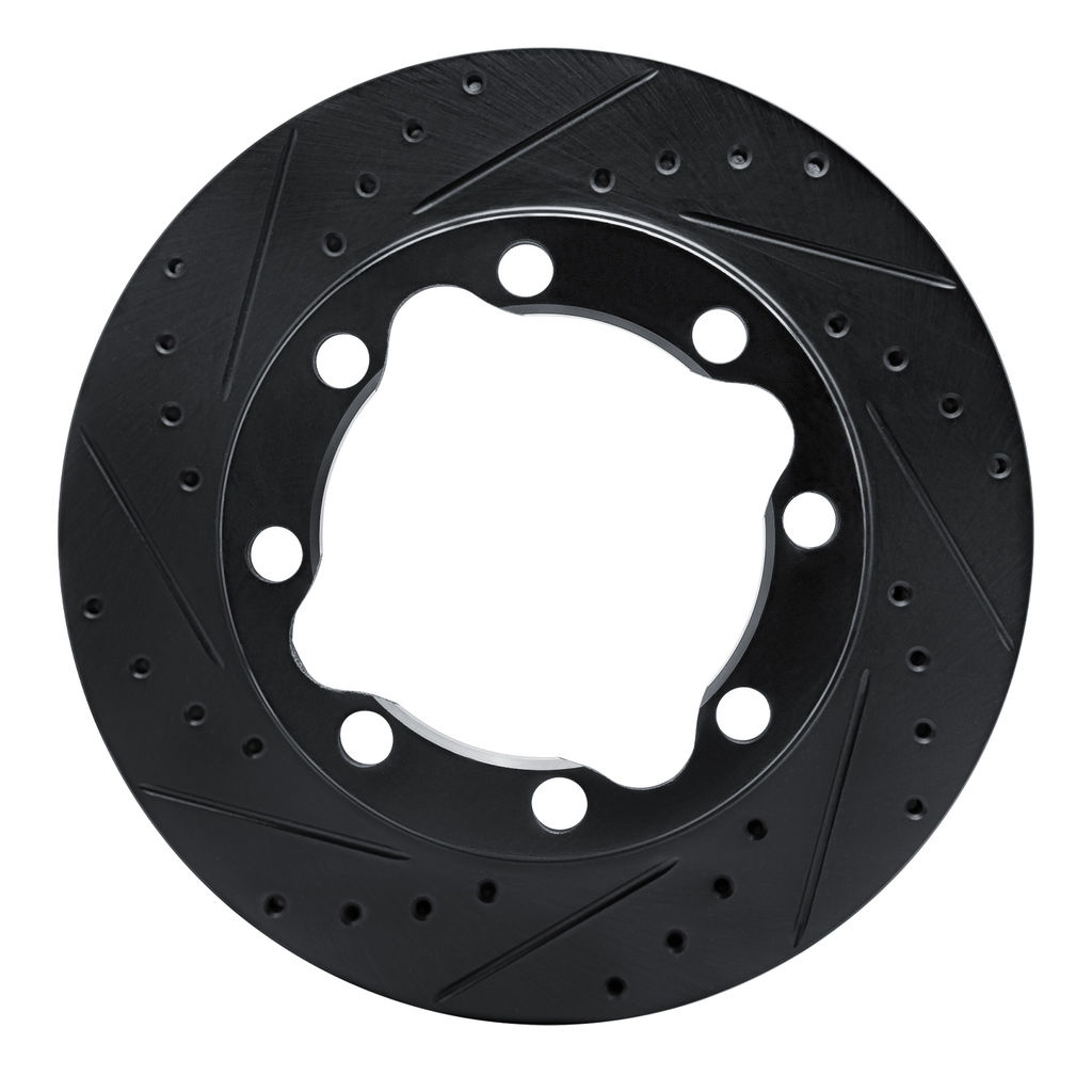 Dynamic Friction 633-40052L - Drilled and Slotted Black Zinc Brake Rotor