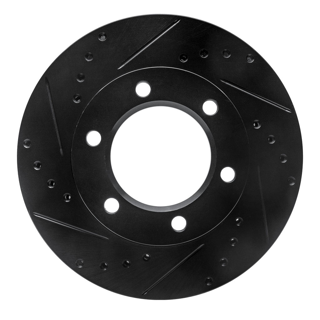 Dynamic Friction 633-42031L - Drilled and Slotted Black Zinc Brake Rotor