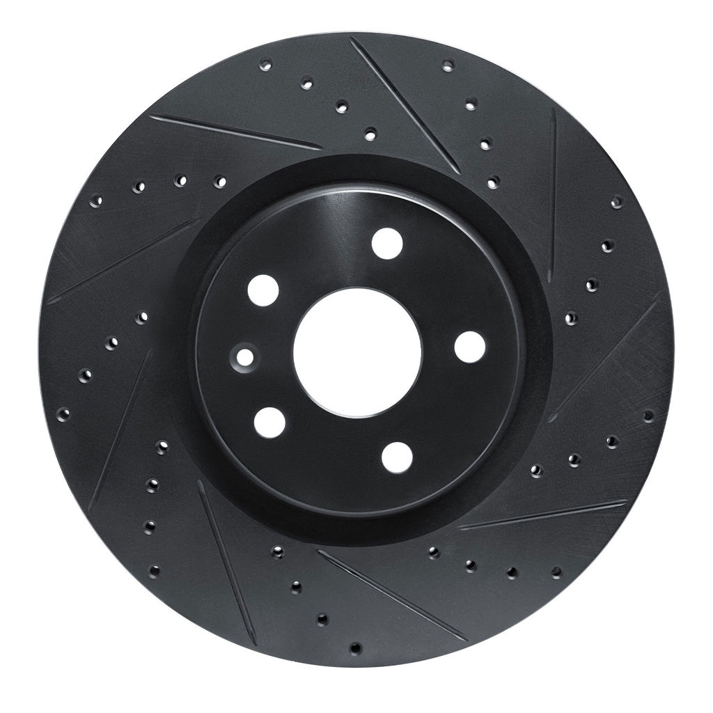 Dynamic Friction 633-45019R - Drilled and Slotted Black Zinc Brake Rotor