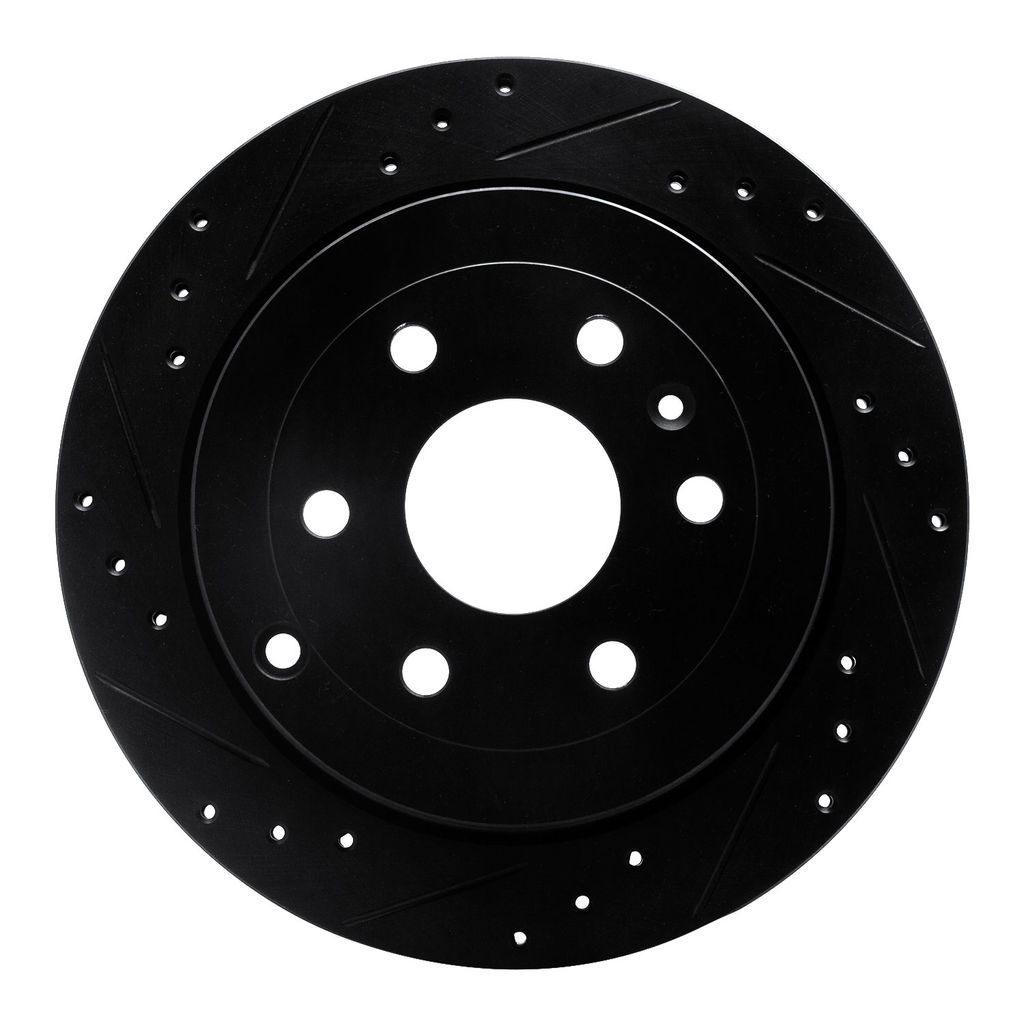 Dynamic Friction 633-48055L - Drilled and Slotted Black Zinc Brake Rotor