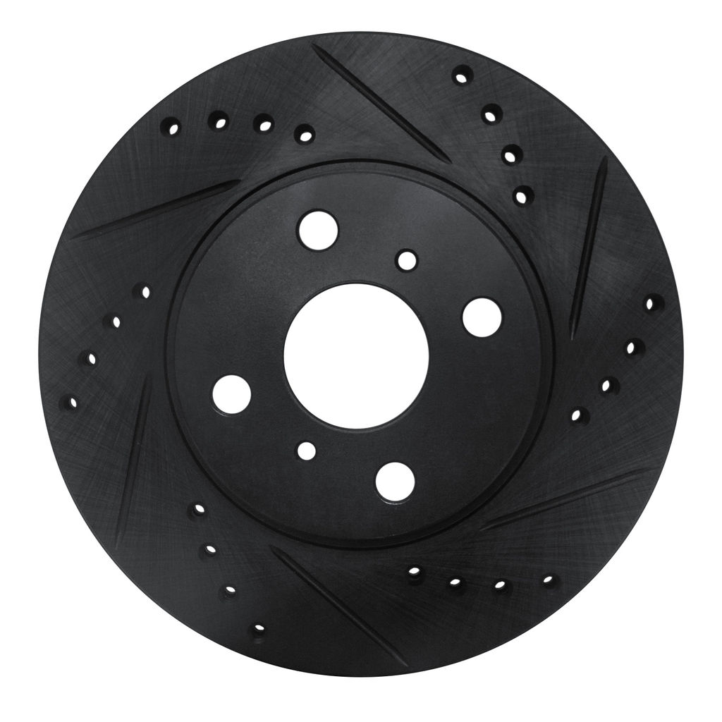 Dynamic Friction 633-76072R - Drilled and Slotted Black Zinc Brake Rotor