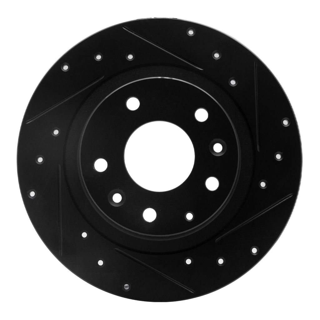 Dynamic Friction 633-80075R - Drilled and Slotted Black Zinc Brake Rotor