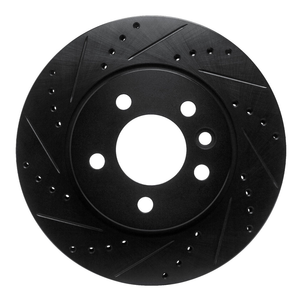 Dynamic Friction 633-92019L - Drilled and Slotted Black Zinc Brake Rotor