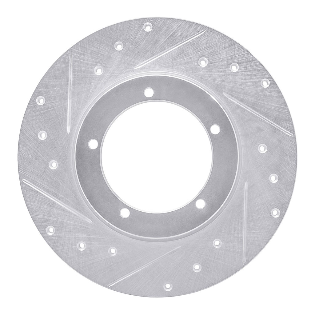 Dynamic Friction 631-02000L - Drilled and Slotted Silver Zinc Brake Rotor