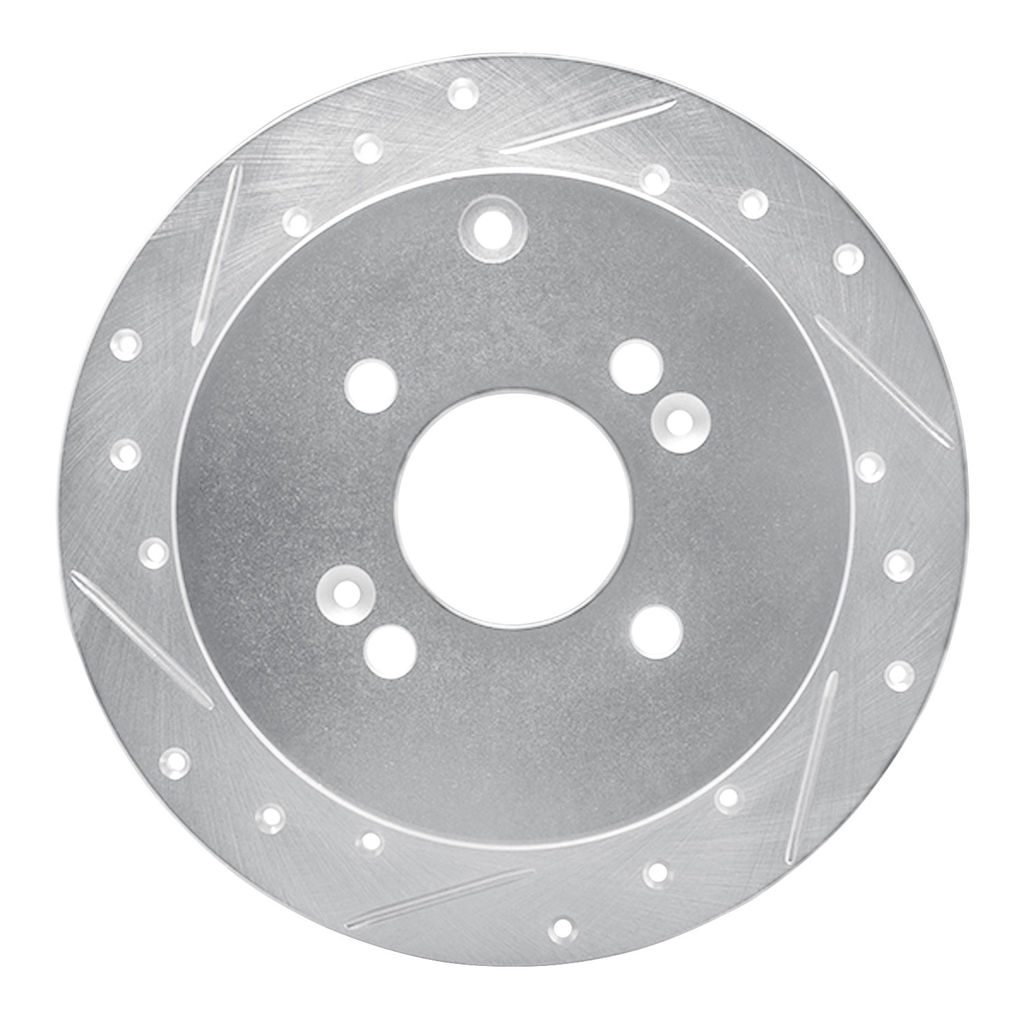 Dynamic Friction 631-03002L - Drilled and Slotted Silver Zinc Brake Rotor