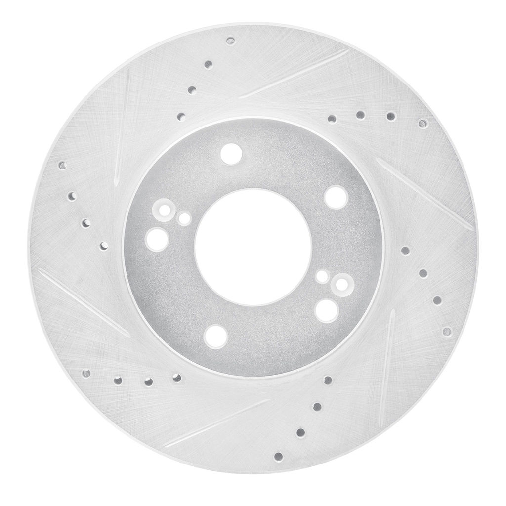 Dynamic Friction 631-03013L - Drilled and Slotted Silver Zinc Brake Rotor