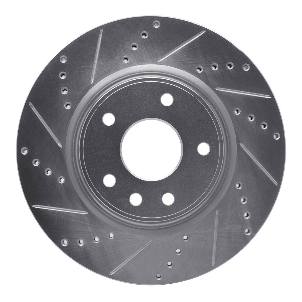 Dynamic Friction 631-40112L - Drilled and Slotted Silver Zinc Brake Rotor