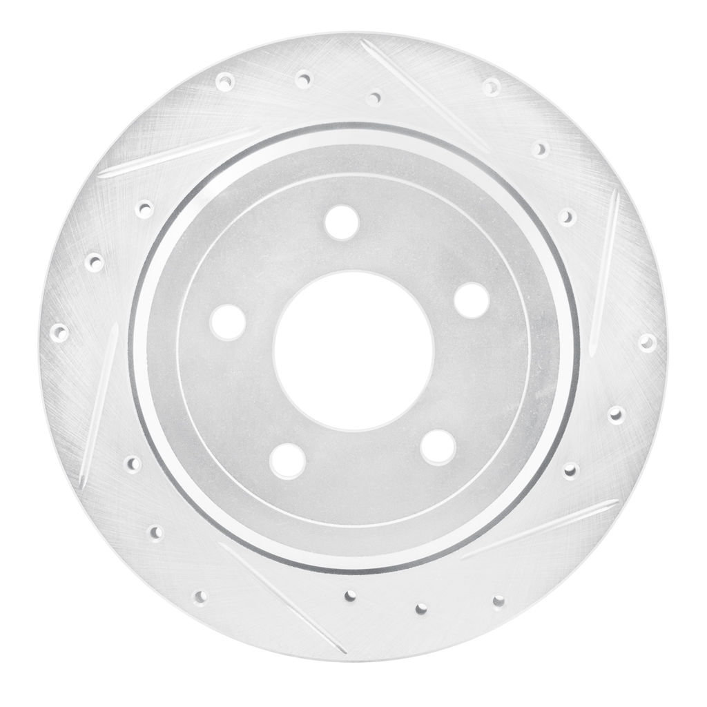 Dynamic Friction 631-56020R - Drilled and Slotted Silver Zinc Brake Rotor