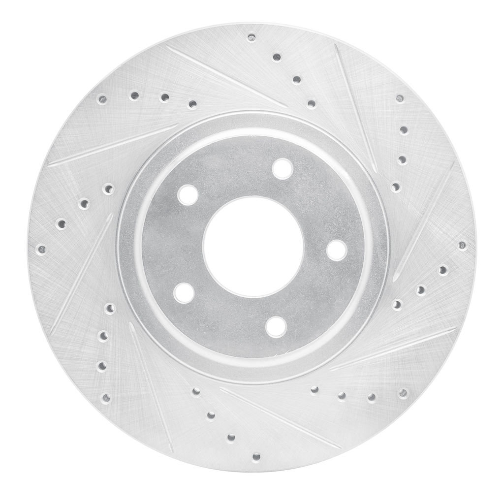 Dynamic Friction 631-67051R - Drilled and Slotted Silver Zinc Brake Rotor
