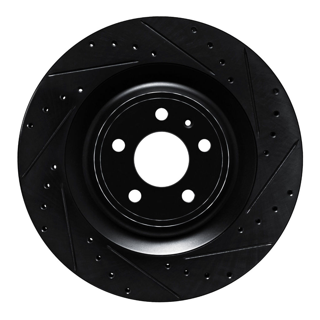 Dynamic Friction 633-02102R - Drilled and Slotted Black Zinc Brake Rotor
