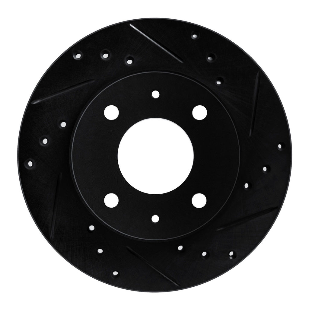 Dynamic Friction 633-03004R - Drilled and Slotted Black Zinc Brake Rotor