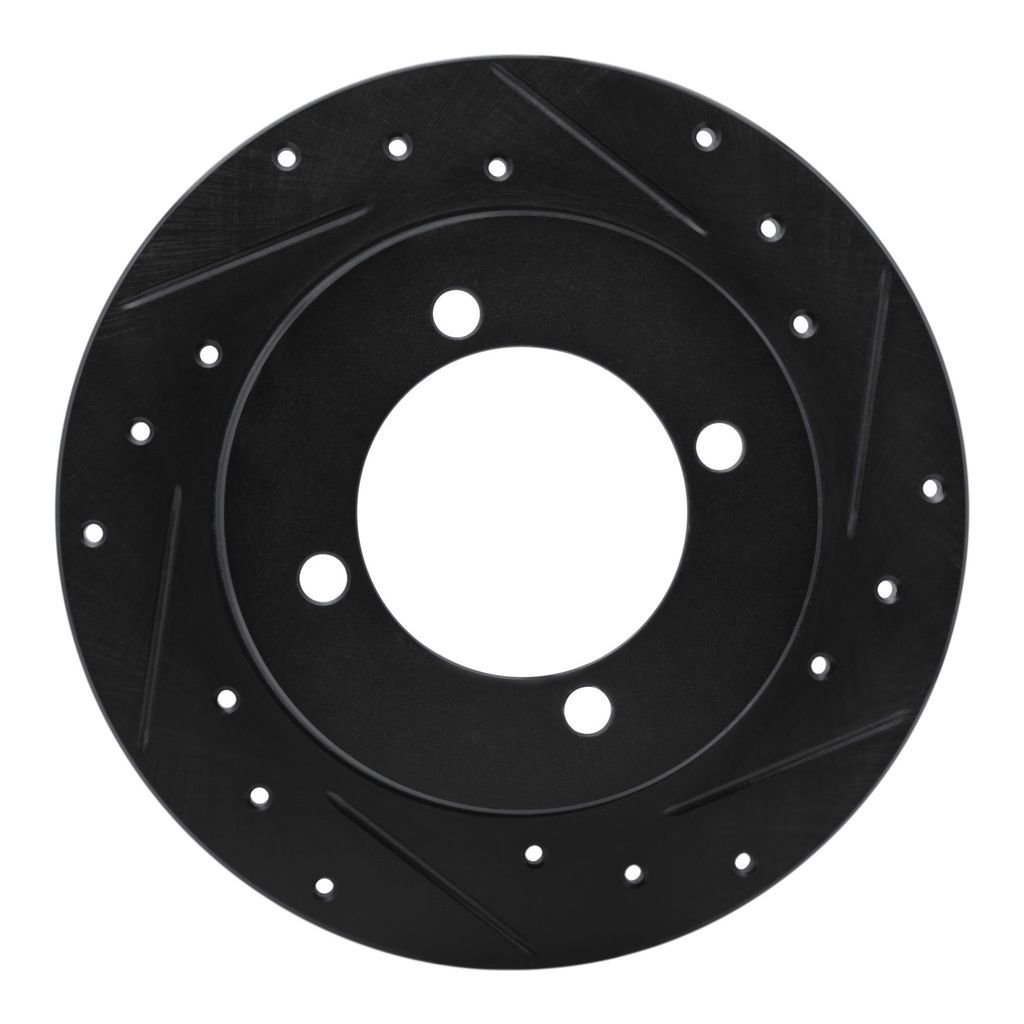 Dynamic Friction 633-03008R - Drilled and Slotted Black Zinc Brake Rotor