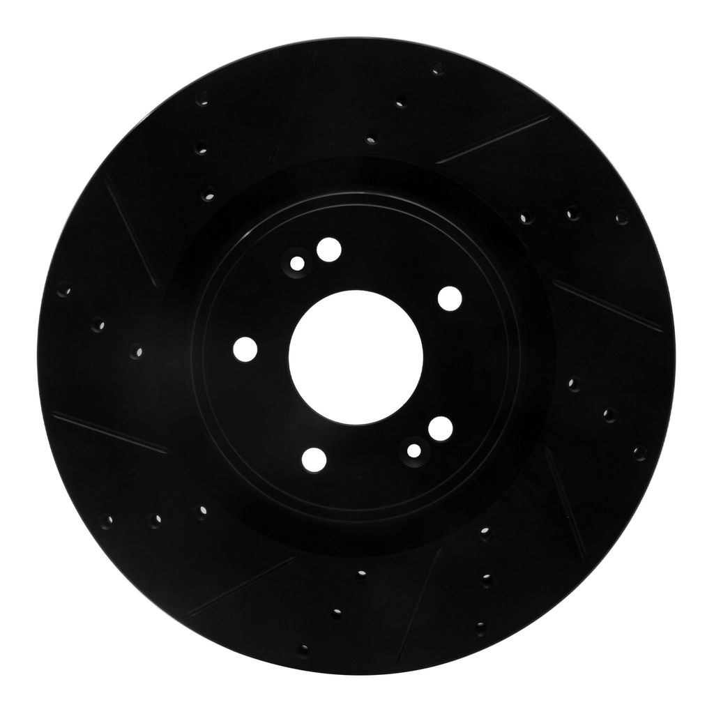 Dynamic Friction 633-03032L - Drilled and Slotted Black Zinc Brake Rotor