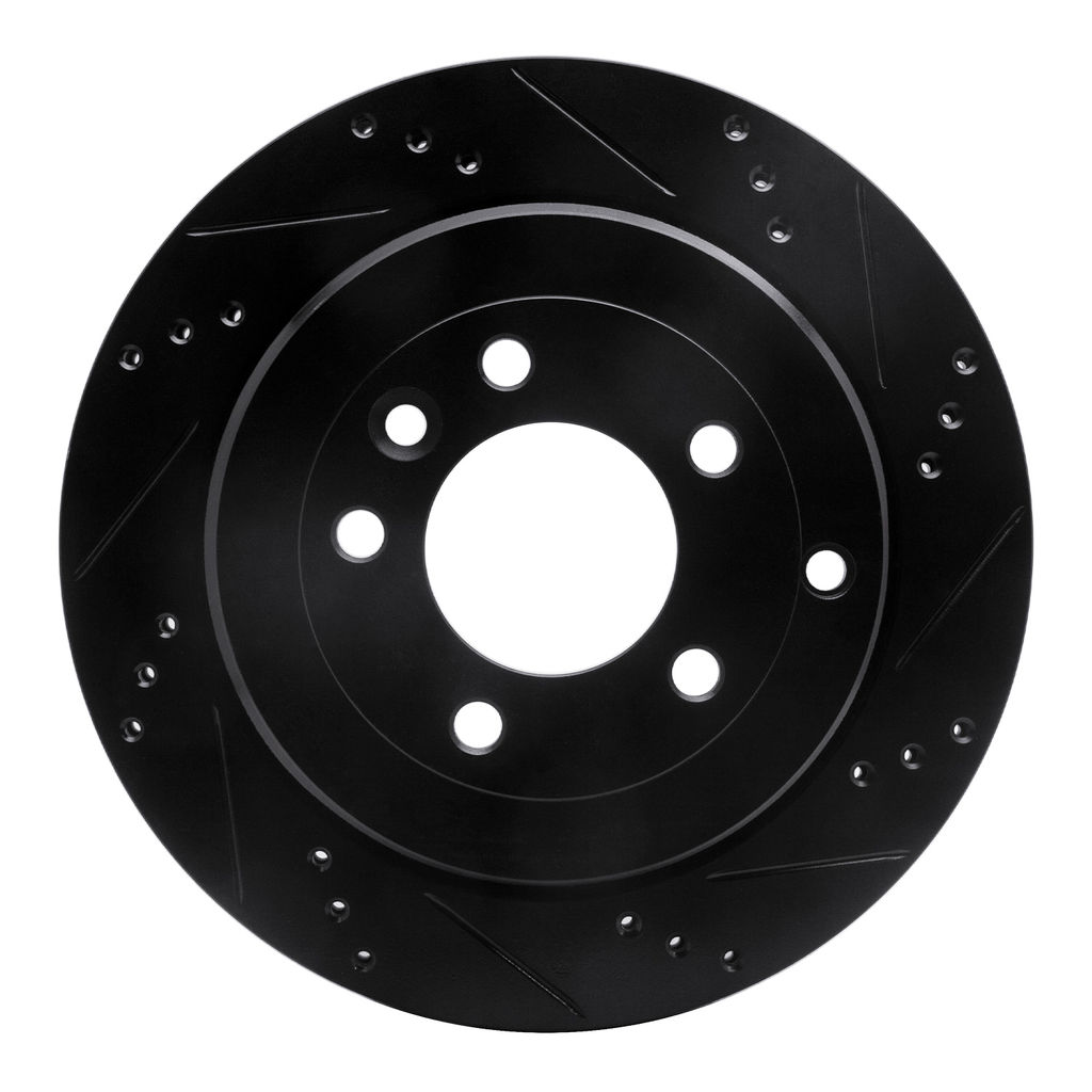 Dynamic Friction 633-11012R - Drilled and Slotted Black Zinc Brake Rotor