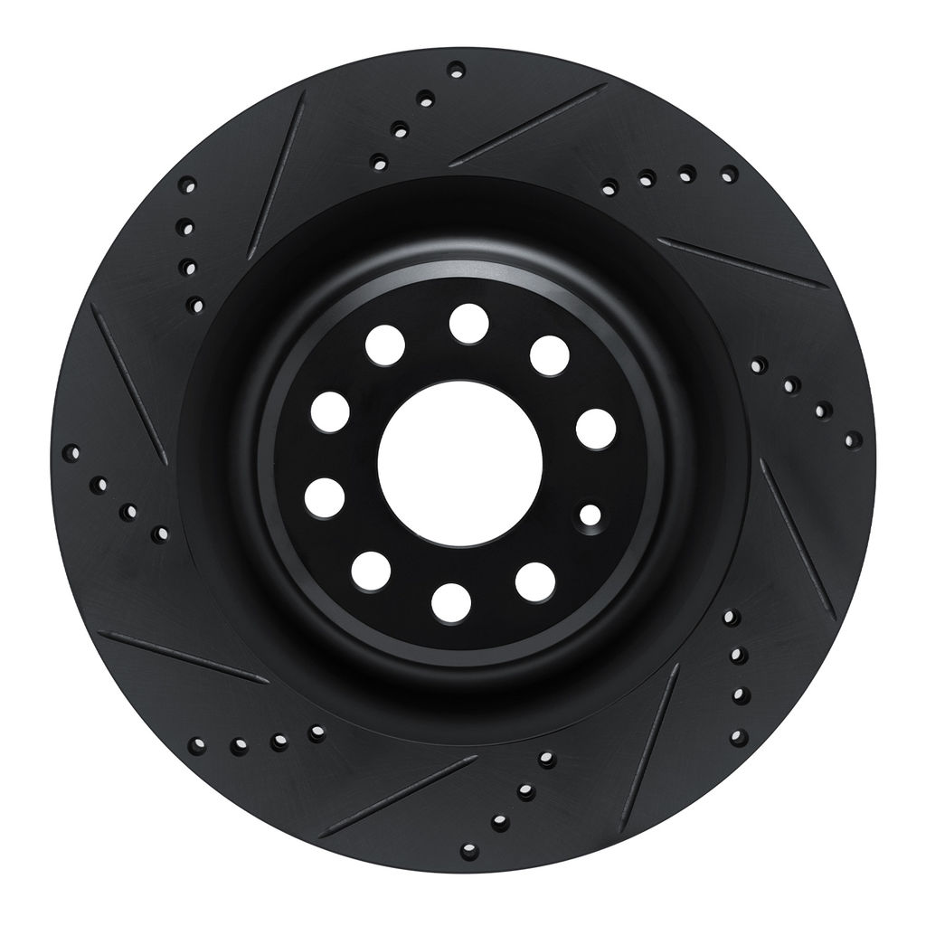 Dynamic Friction 633-26006L - Drilled and Slotted Black Zinc Brake Rotor
