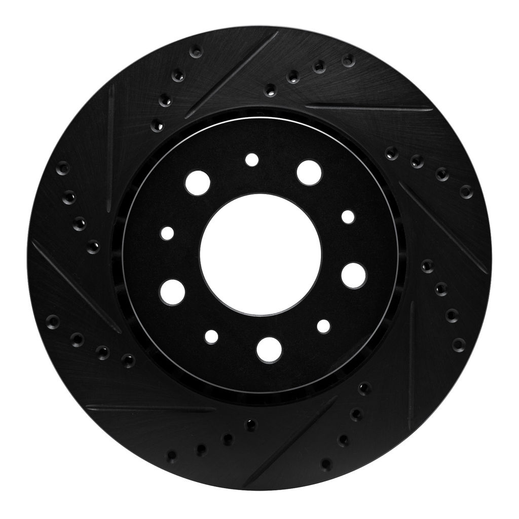 Dynamic Friction 633-27013L - Drilled and Slotted Black Zinc Brake Rotor