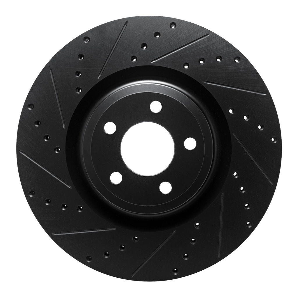 Dynamic Friction 633-54277L - Drilled and Slotted Black Zinc Brake Rotor