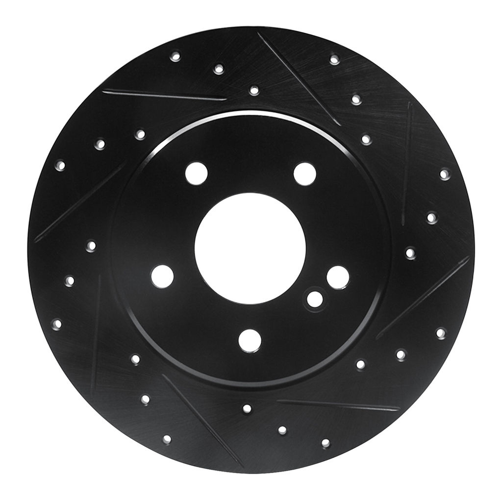 Dynamic Friction 633-63037R - Drilled and Slotted Black Zinc Brake Rotor