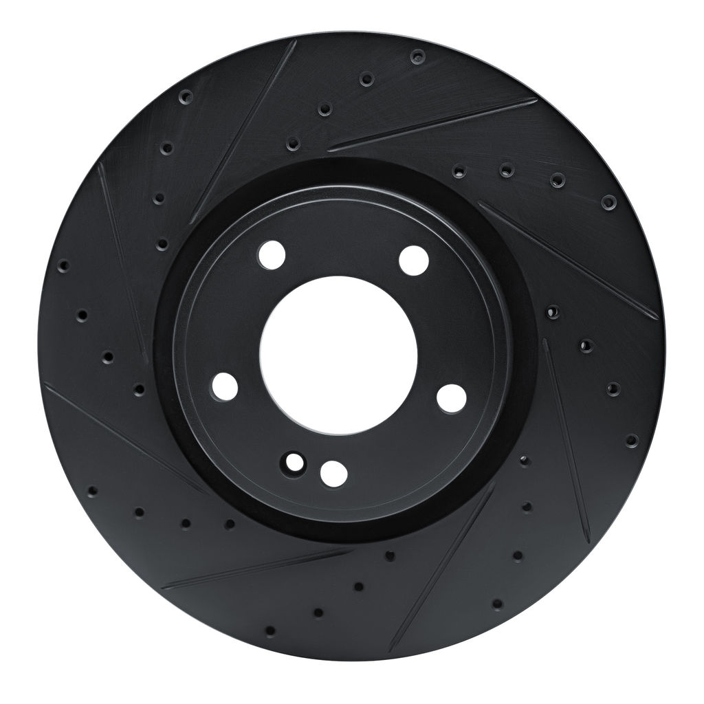 Dynamic Friction 633-63176L - Drilled and Slotted Black Zinc Brake Rotor