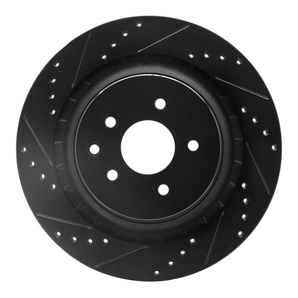 Dynamic Friction 633-68013L - Drilled and Slotted Black Zinc Brake Rotor