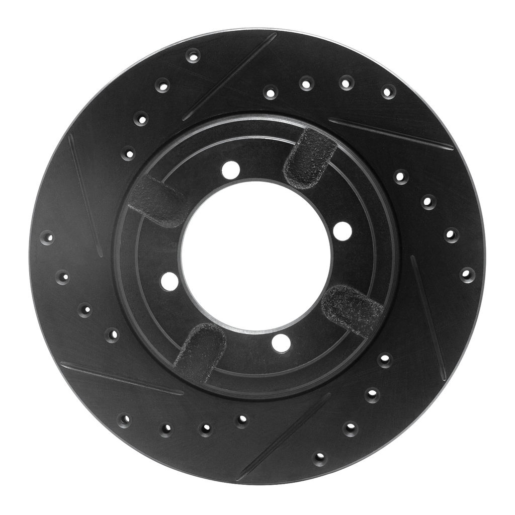 Dynamic Friction 633-72009L - Drilled and Slotted Black Zinc Brake Rotor