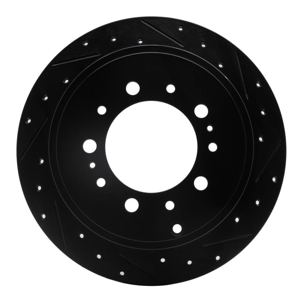Dynamic Friction 633-76137R - Drilled and Slotted Black Zinc Brake Rotor