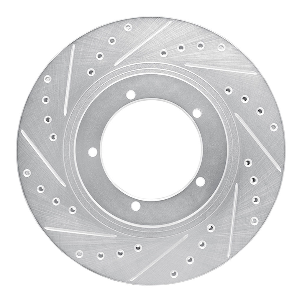Dynamic Friction 631-02018L - Drilled and Slotted Silver Zinc Brake Rotor