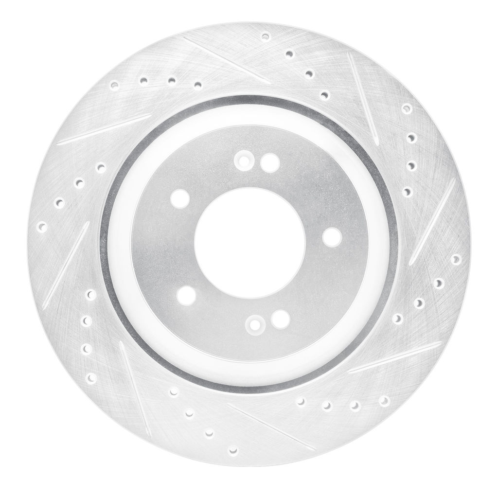 Dynamic Friction 631-03062R - Drilled and Slotted Silver Zinc Brake Rotor