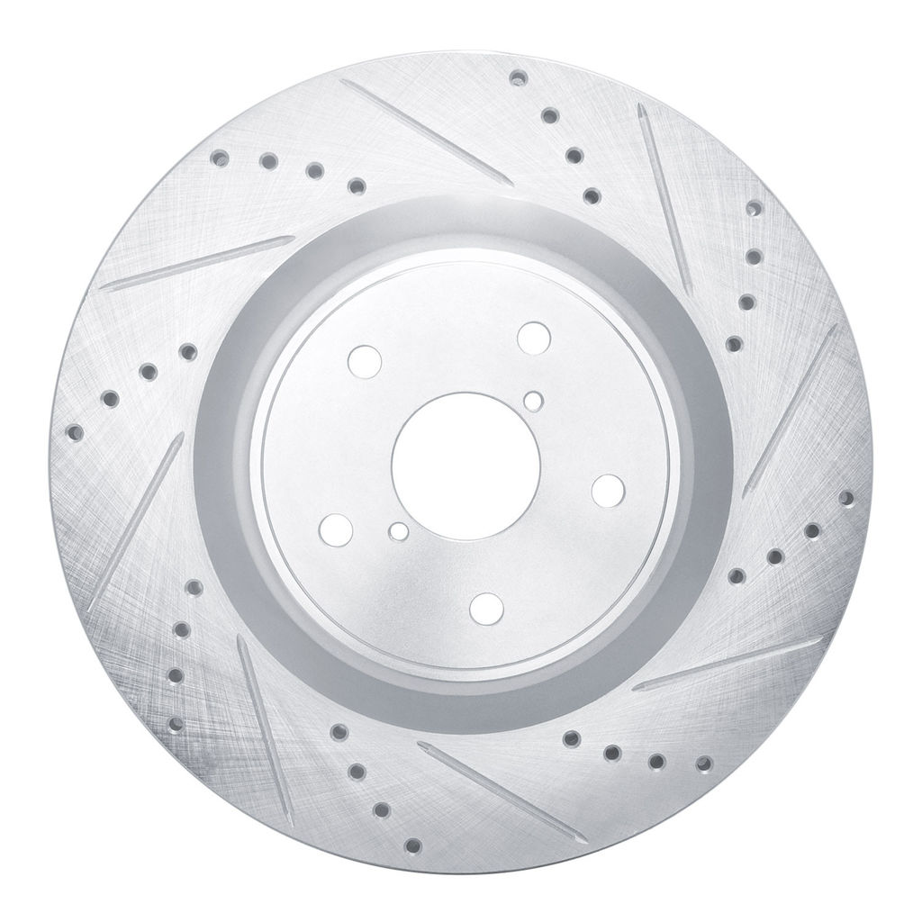 Dynamic Friction 631-13041R - Drilled and Slotted Silver Zinc Brake Rotor
