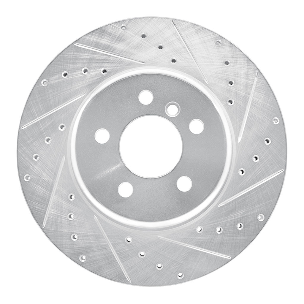 Dynamic Friction 631-31106R - Drilled and Slotted Silver Zinc Brake Rotor