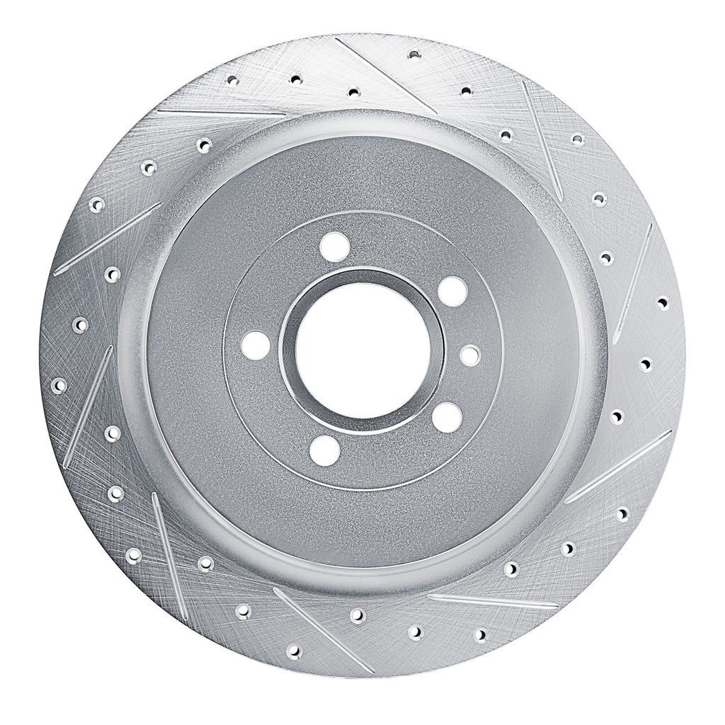 Dynamic Friction 631-54260R - Drilled and Slotted Silver Zinc Brake Rotor