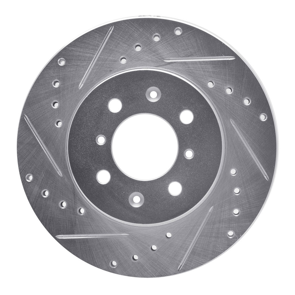 Dynamic Friction 631-59016L - Drilled and Slotted Silver Zinc Brake Rotor