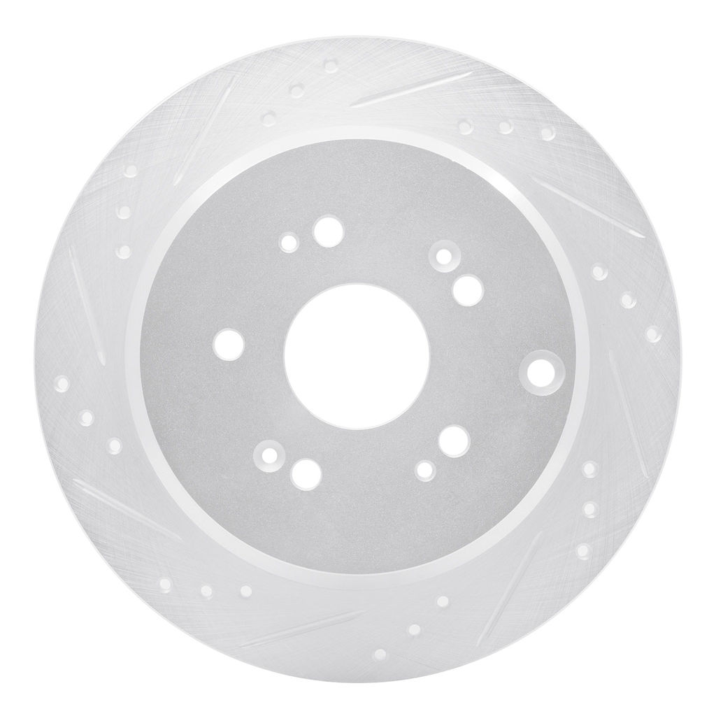 Dynamic Friction 631-59048L - Drilled and Slotted Silver Zinc Brake Rotor
