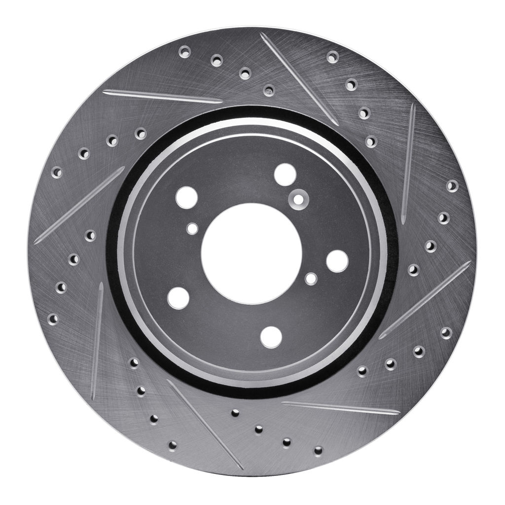 Dynamic Friction 631-59058R - Drilled and Slotted Silver Zinc Brake Rotor