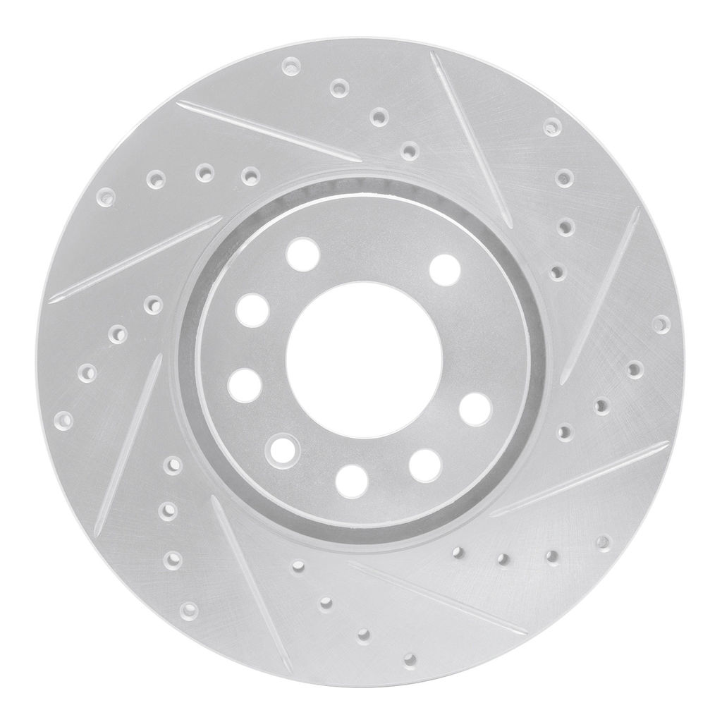 Dynamic Friction 631-65016R - Drilled and Slotted Silver Zinc Brake Rotor
