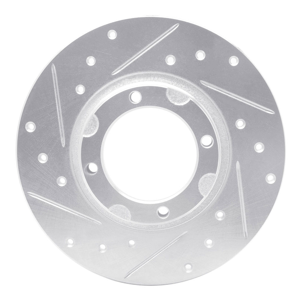 Dynamic Friction 631-76003L - Drilled and Slotted Silver Zinc Brake Rotor