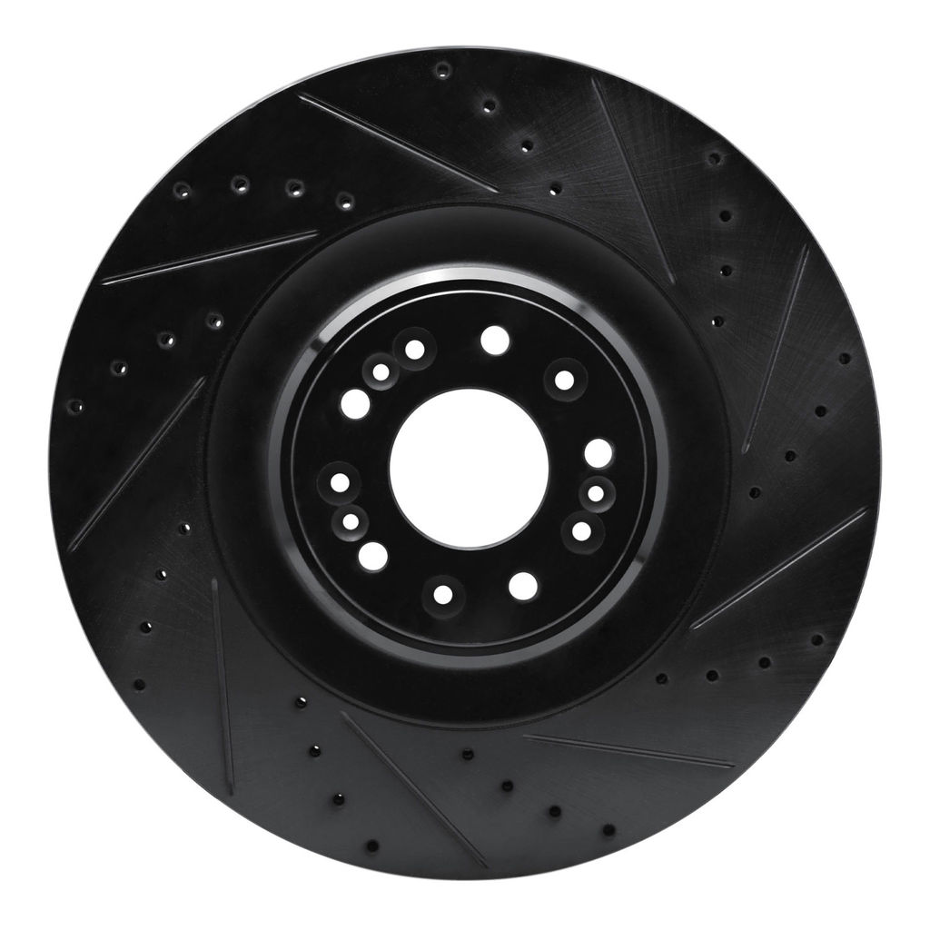 Dynamic Friction 633-10001R - Drilled and Slotted Black Zinc Brake Rotor