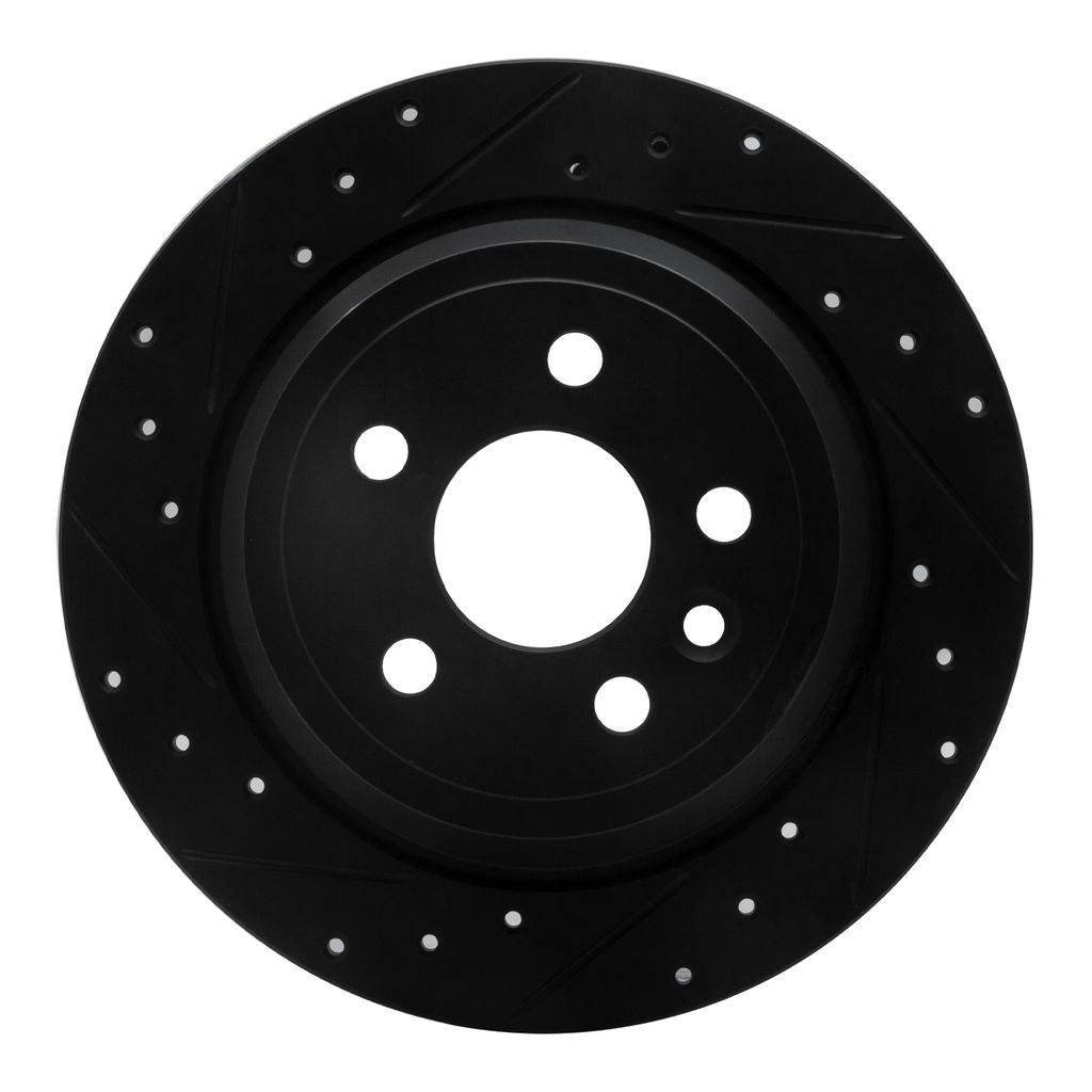 Dynamic Friction 633-11024L - Drilled and Slotted Black Zinc Brake Rotor